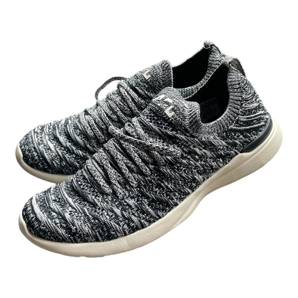 APL TechLoom Wave‎ Hybrid Black Pristine Melange 3D Stretch Running Shoes 7.5